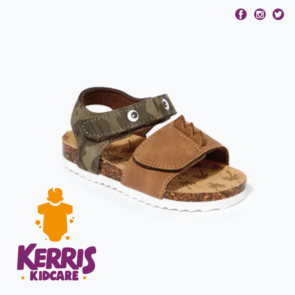 Kids Brown Dinosaur Novelty Sandals